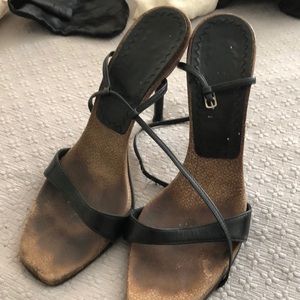 Casadei heel sandals size 10. Black and leather